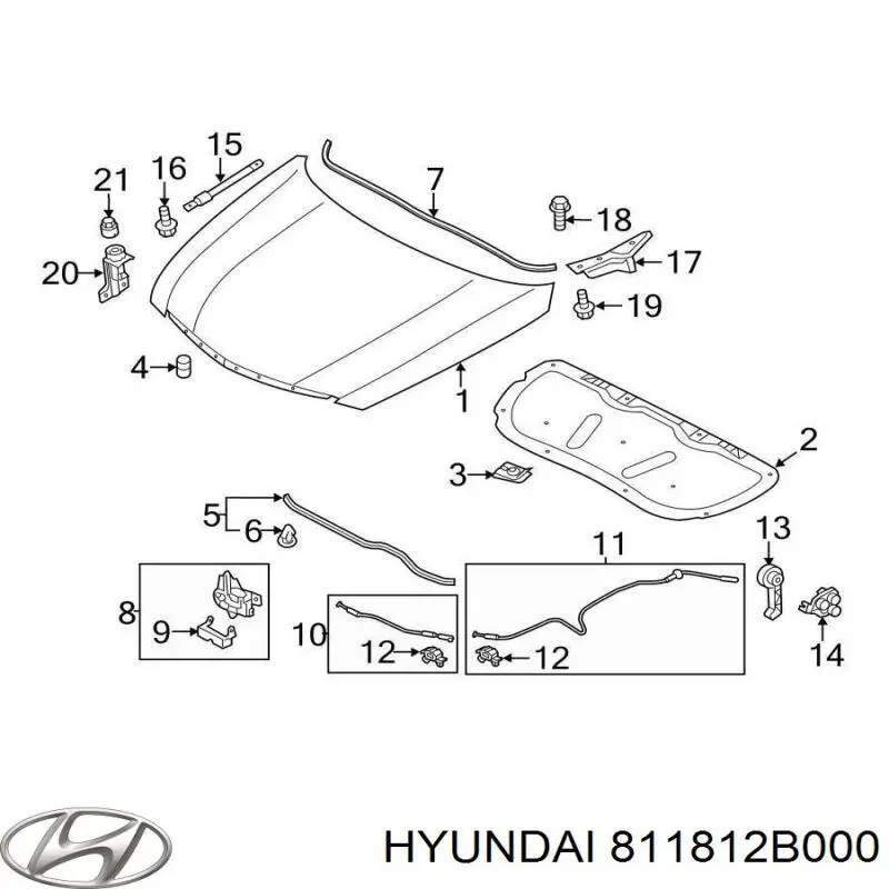 Palanca de apertura del capó Hyundai/Kia 811812B000 precio, desde 27,56 EUR