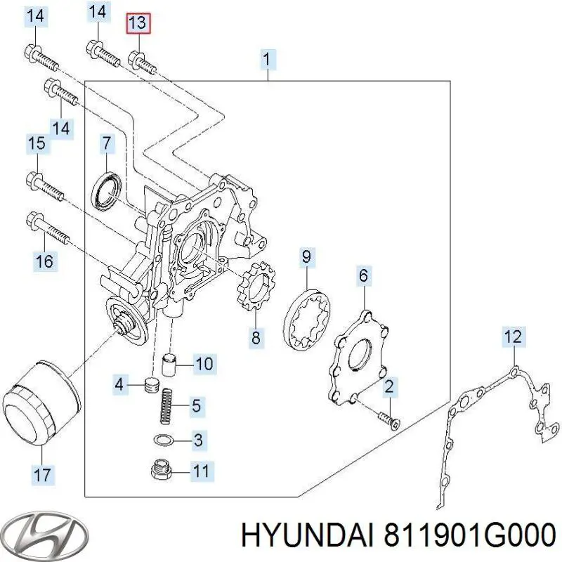 811901G000 Hyundai/Kia tirador del cable del capó trasero
