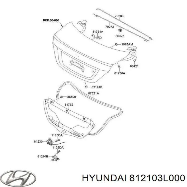 Pieza de cierre de la cerradura del portón trasero Hyundai/Kia 812103L000 precio, desde 17,54 EUR