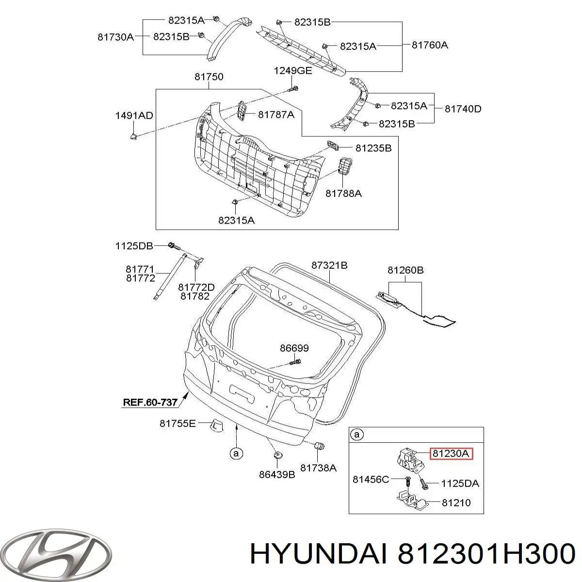Comprar 812301H300 Hyundai/Kia Cerradura de puerta de maletero