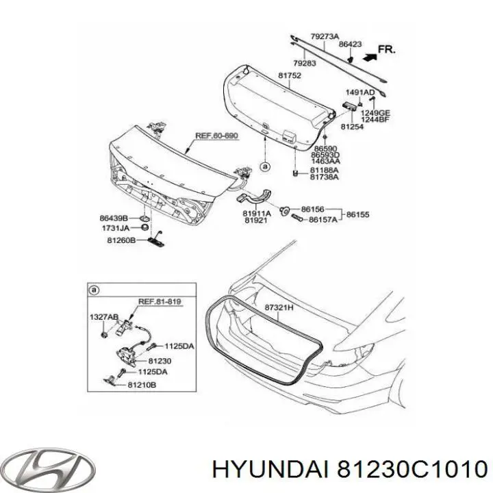 Cerradura maletero Hyundai Sonata (LF)