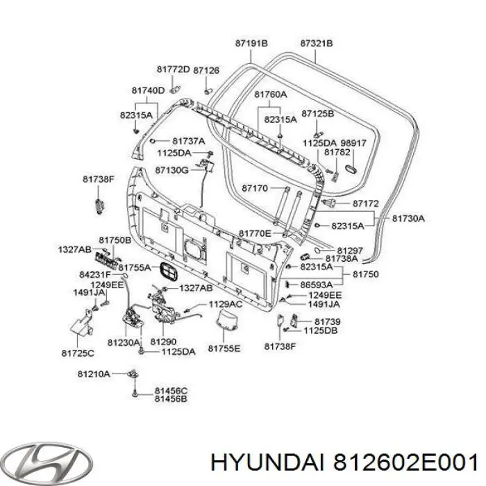 Manilla de puerta de maletero exterior para Hyundai Tucson (JM)