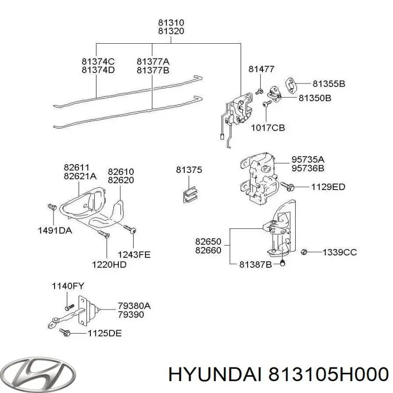 813105H000 Hyundai/Kia cerradura de puerta delantera izquierda