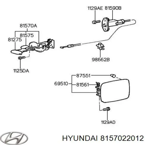 Manija de apertura de tapa de combustible Hyundai/Kia 8157022012 precio, desde 42,48 EUR
