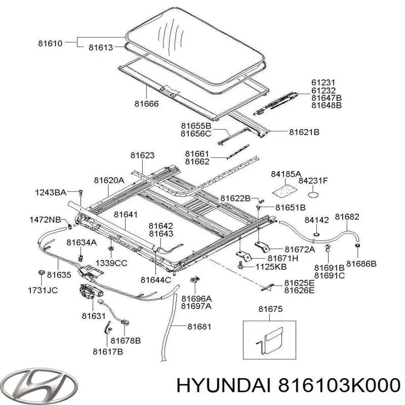 Tapa de techo solar para Hyundai Sonata (NF)