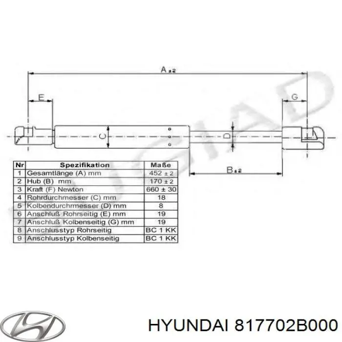 817702B000 Hyundai/Kia amortiguador maletero