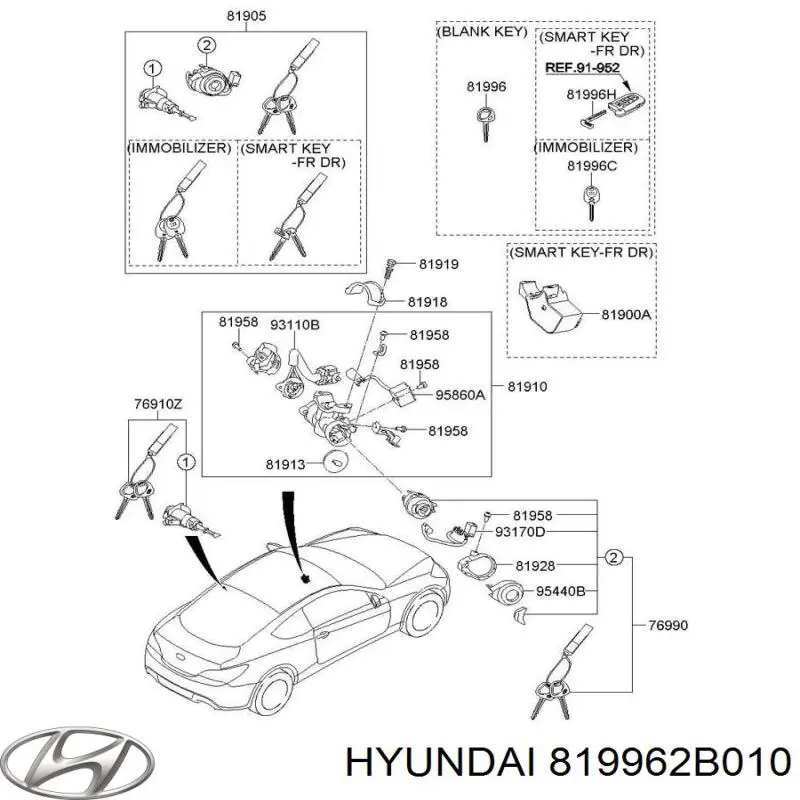 Llave de encendido Hyundai/Kia 819962B010 precio, desde 32,11 EUR