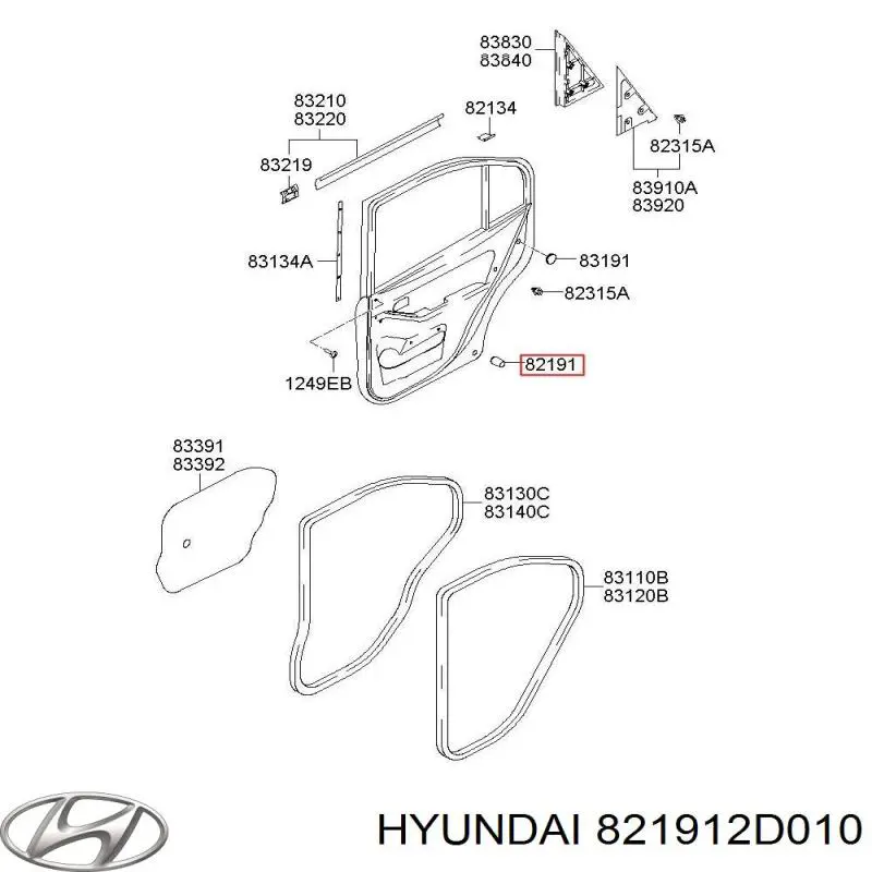 Tope del capó Hyundai/Kia 821912D010 precio, desde 2,87 EUR