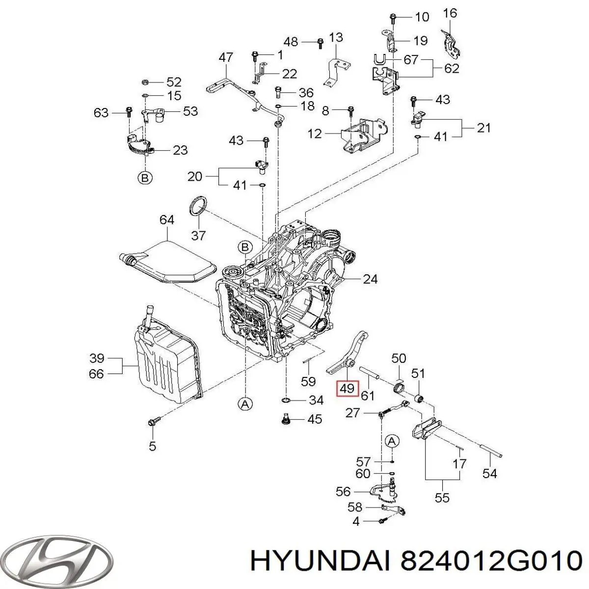 824012G010 Hyundai/Kia mecanismo de elevalunas, puerta delantera izquierda