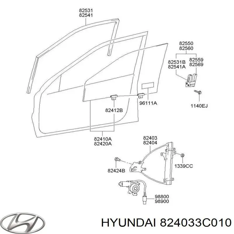 Mecanismo alzacristales, puerta delantera izquierda para Hyundai Sonata (EU4)
