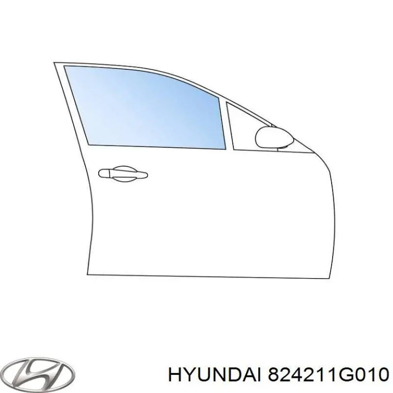 824201G010 Hyundai/Kia luna de puerta delantera derecha