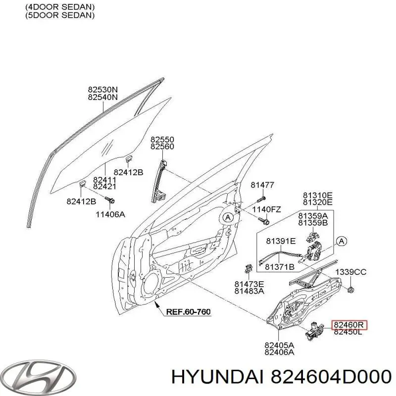 Motor del elevalunas de la puerta delantera derecha Hyundai/Kia 824604D000 precio, desde 50,82 EUR