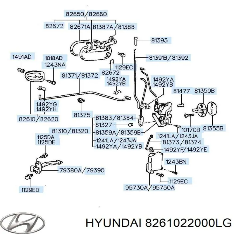 Manecilla de puerta, equipamiento habitáculo, delantera izquierda para Hyundai Accent 