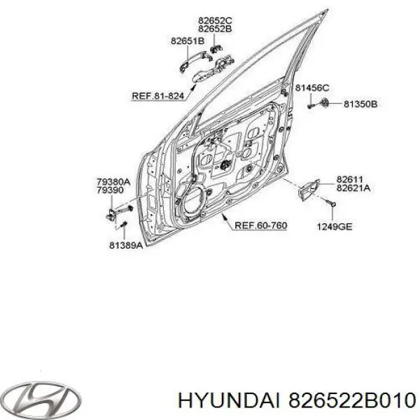 Manecilla de puerta exterior delantero derecha Hyundai Santa Fe 2 (CM)