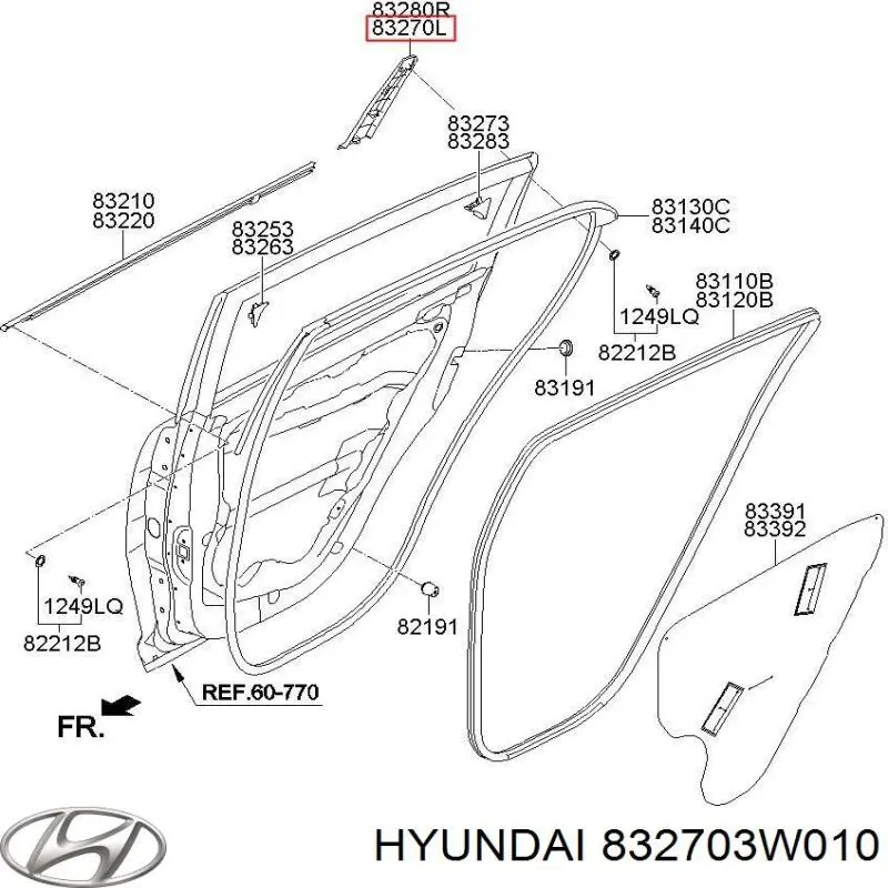 Juego de molduras de puertas Hyundai/Kia 832703W010 precio, desde 65,26 EUR