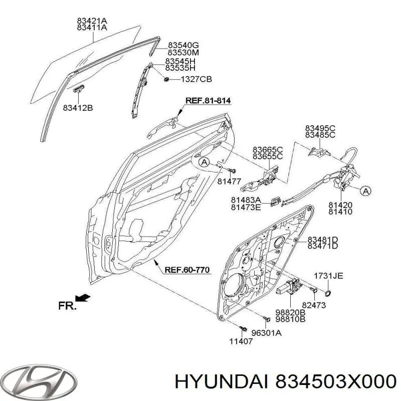 Motor eléctrico, elevalunas, puerta trasera izquierda para Hyundai Elantra (MD)