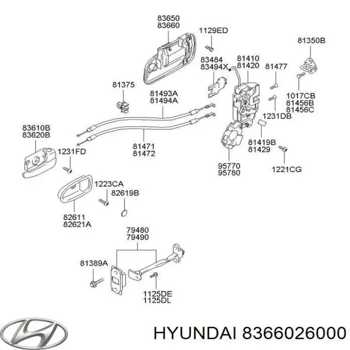 Manija exterior derecha de puerta trasera Hyundai/Kia 8366026000 precio, desde 18,71 EUR