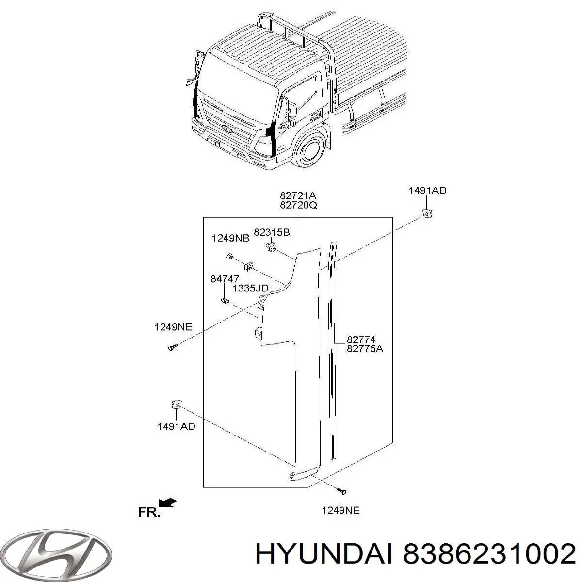 8386231002 Hyundai/Kia faro antiniebla trasero derecho