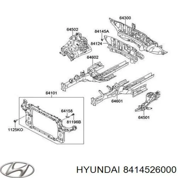 8414526000 Hyundai/Kia clips de fijación de pasaruedas de aleta delantera