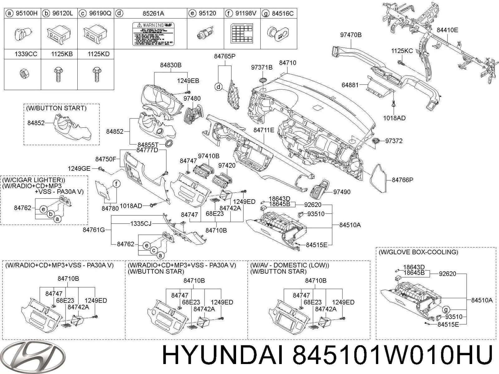 Guantera Hyundai/Kia 845101W010HU precio, desde 84,50 EUR