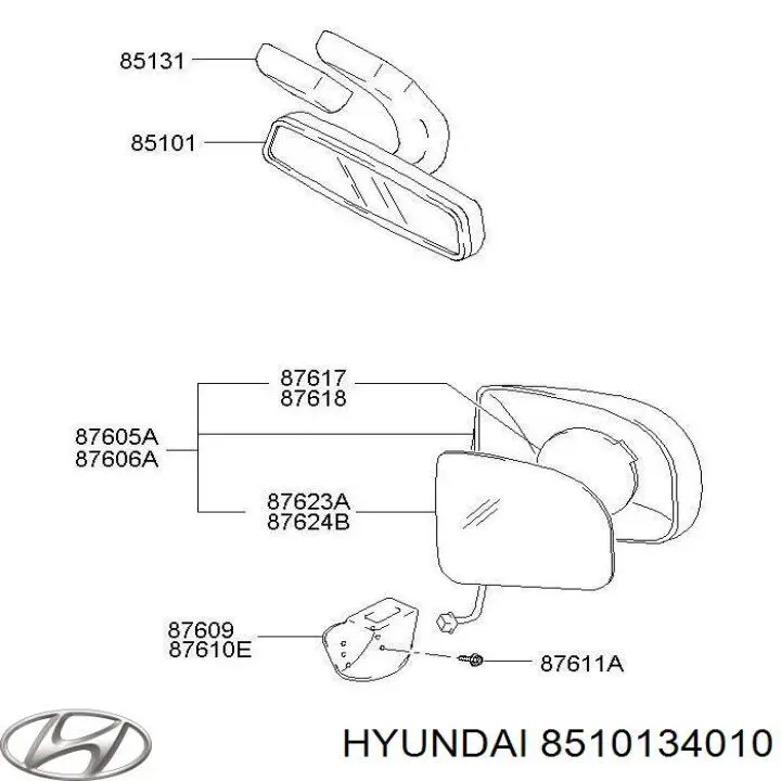 Comprar Espejo interior Hyundai Sonata III 