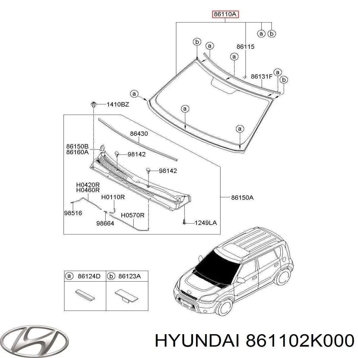 861102K000 Hyundai/Kia parabrisas