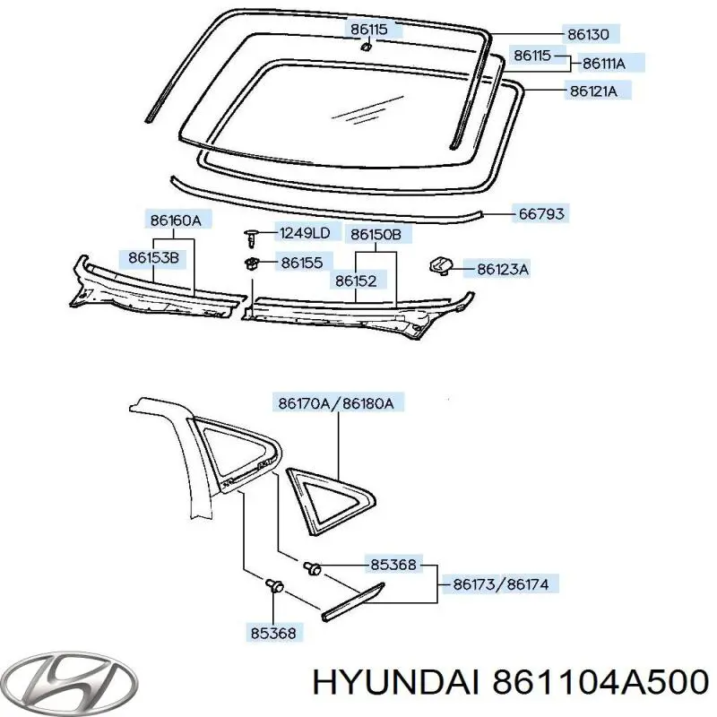 Cristal parabrisas Hyundai/Kia 861104A500 precio, desde 203,73 EUR
