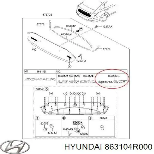 863104R000 Hyundai/Kia