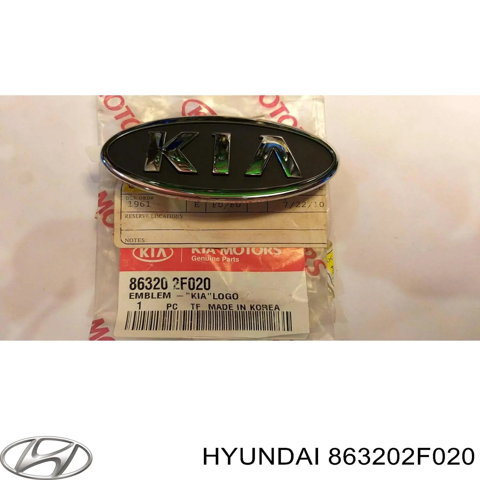 863202F020 Hyundai/Kia logotipo del radiador i