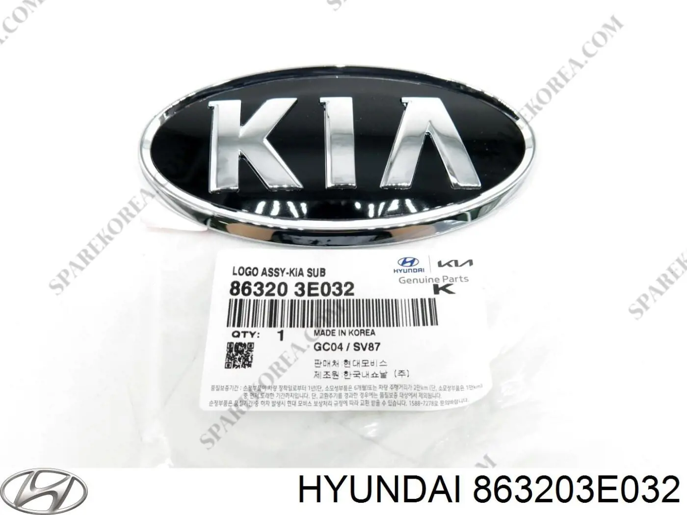 863203E032 Hyundai/Kia emblema de tapa de maletero