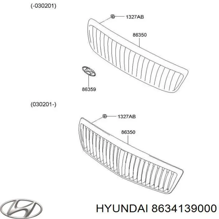 Emblema de la rejilla para Hyundai Trajet (FO)