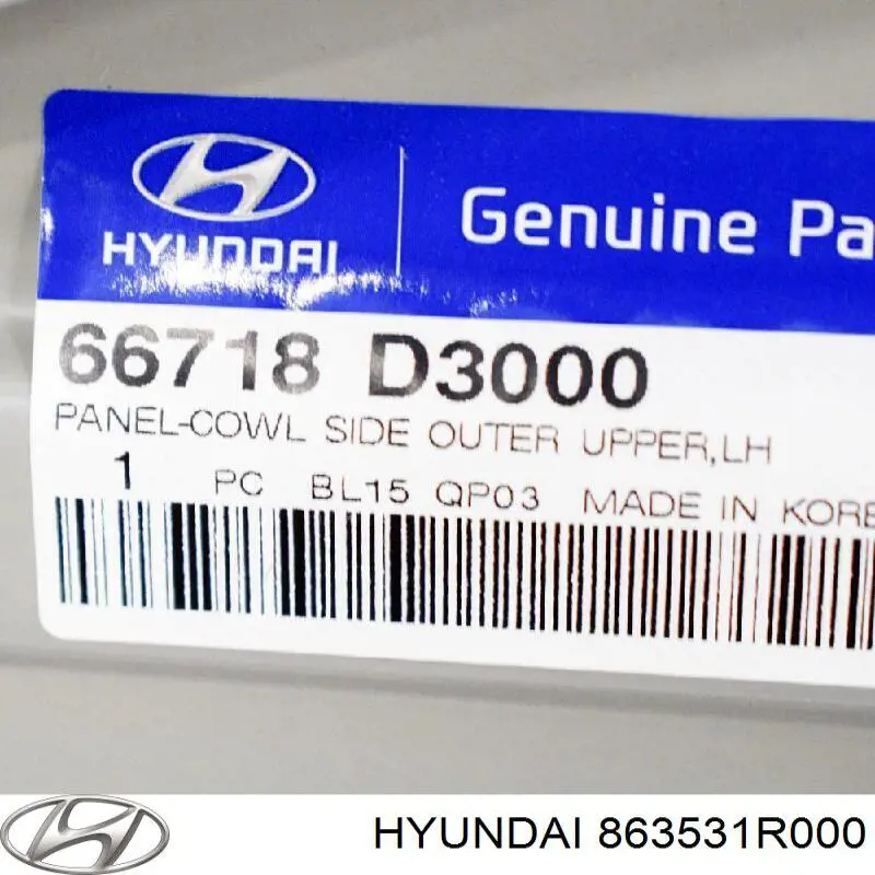 863531R000 Hyundai/Kia moldura de rejilla de radiador izquierda