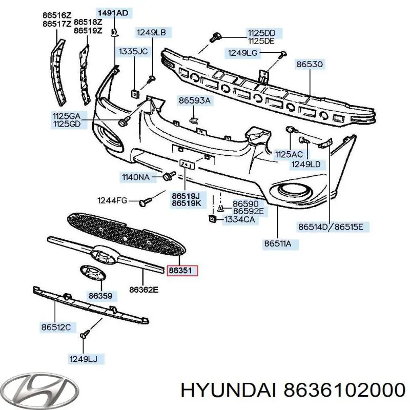 Parrilla Hyundai Atos MX