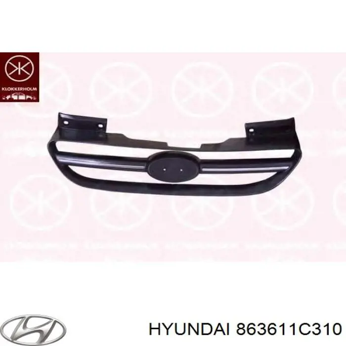 863611C310 Hyundai/Kia moldura de rejilla de radiador
