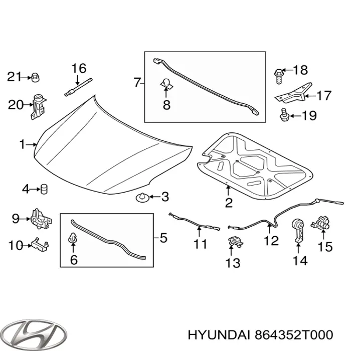 864352T000 Hyundai/Kia sello del capo