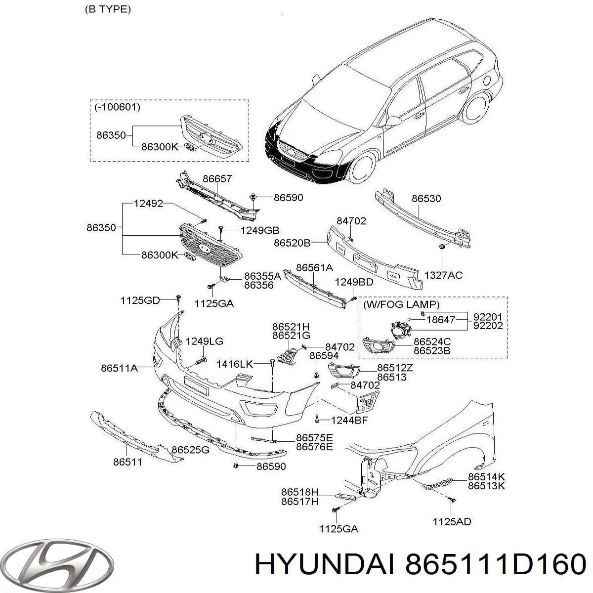 Comprar 865111D160 Hyundai/Kia Defensa delantera