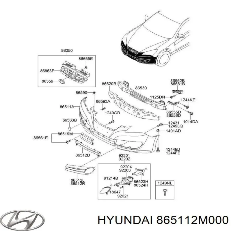 Parachoques delantero Hyundai Genesis BK