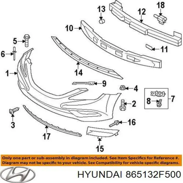 865132F500 Hyundai/Kia soporte de amplificador de parachoques delantero