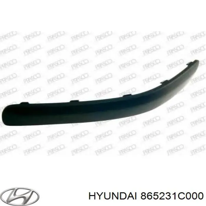 Listón embellecedor/protector, parachoque delantero izquierdo para Hyundai Getz 
