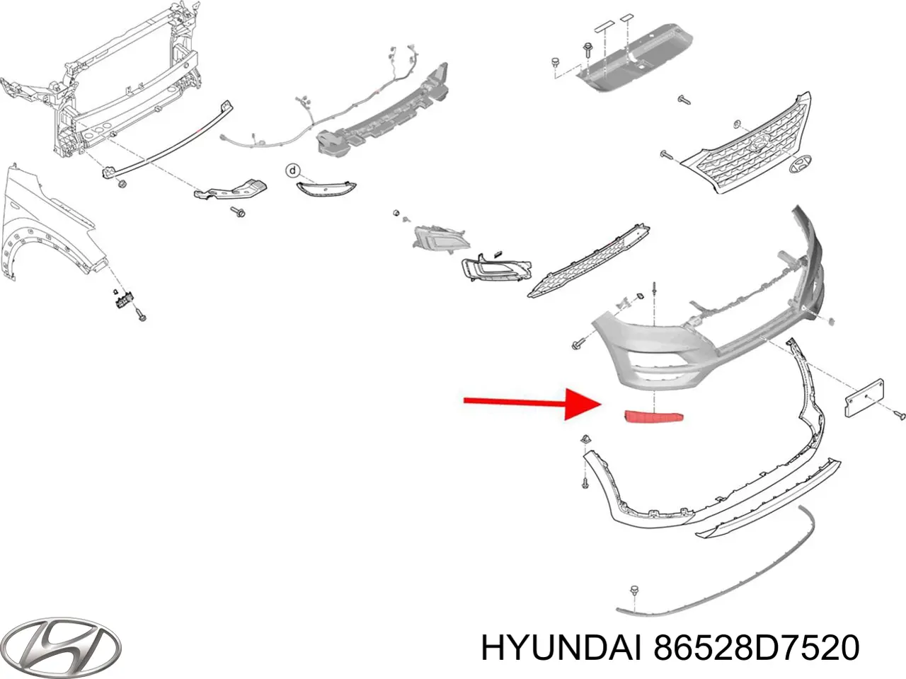 Embellecedor de faro antiniebla derecho Hyundai/Kia 86528D7520 precio, desde 69,88 EUR