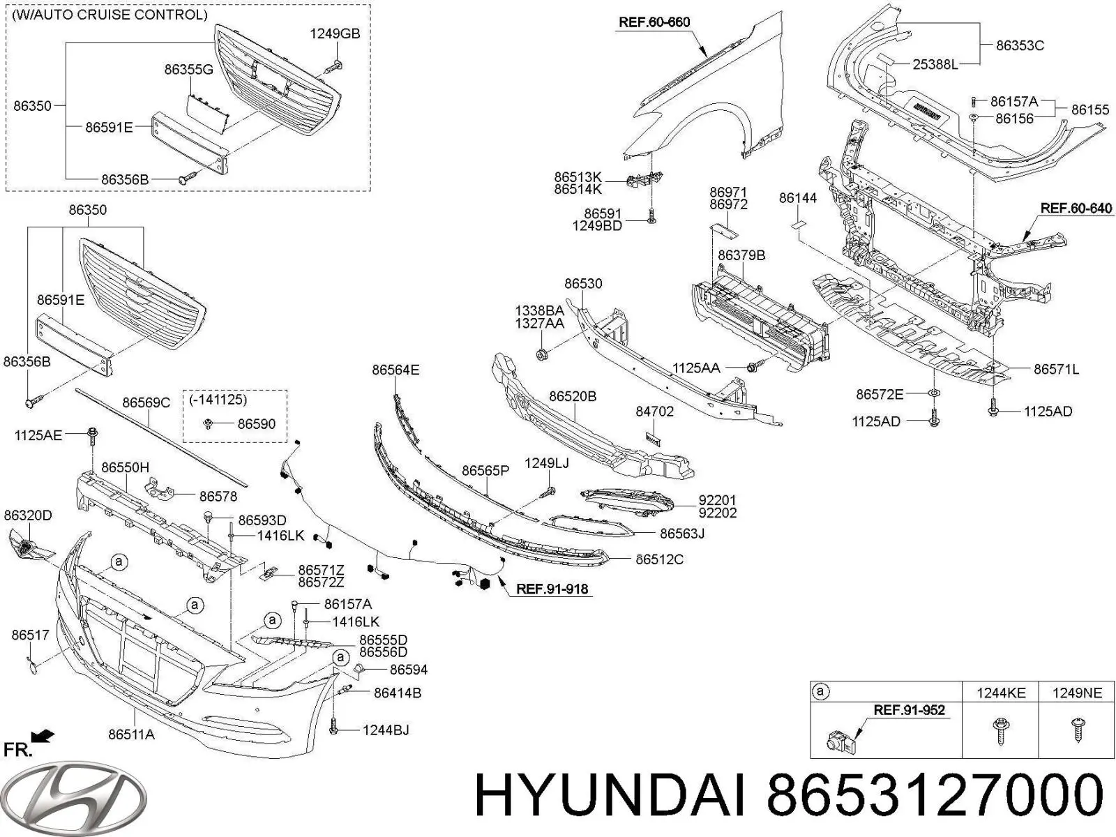 Refuerzo paragolpes delantero para Hyundai Coupe (RD)