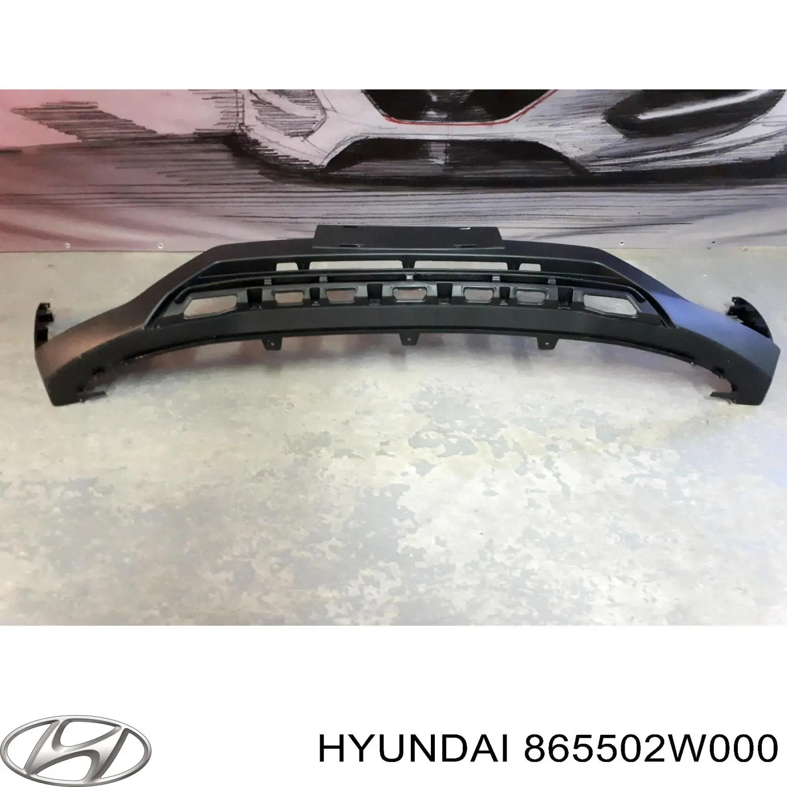 865502W000 Hyundai/Kia parachoques delantero, parte inferior