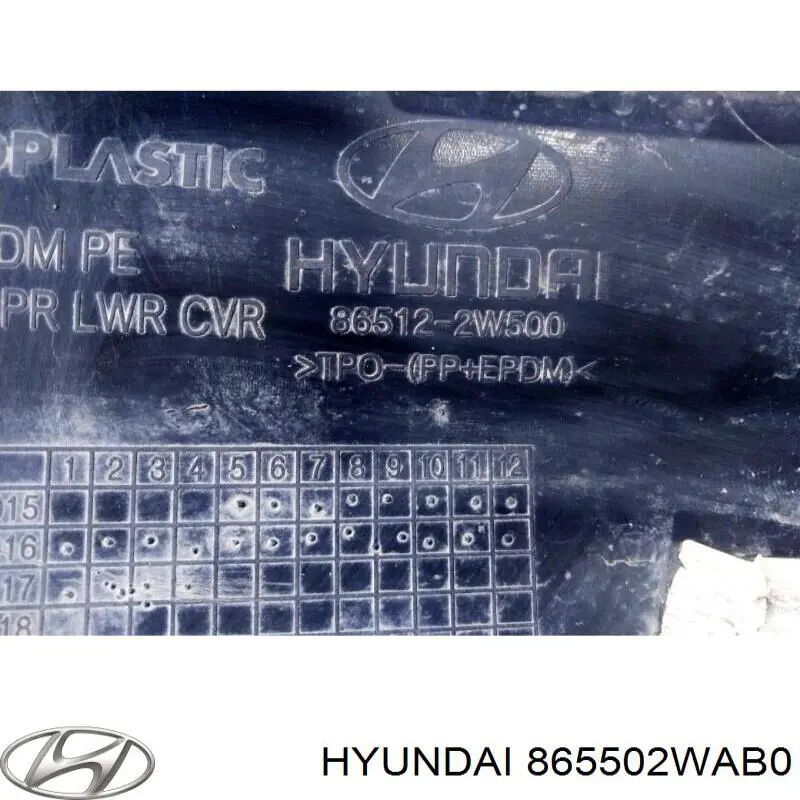 865502WAB0 Hyundai/Kia parachoques delantero, parte inferior