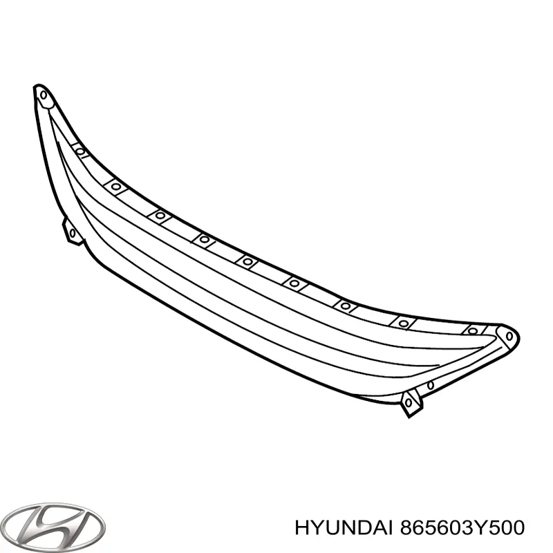 Rejilla de ventilación, parachoques delantero, central para Hyundai Elantra 