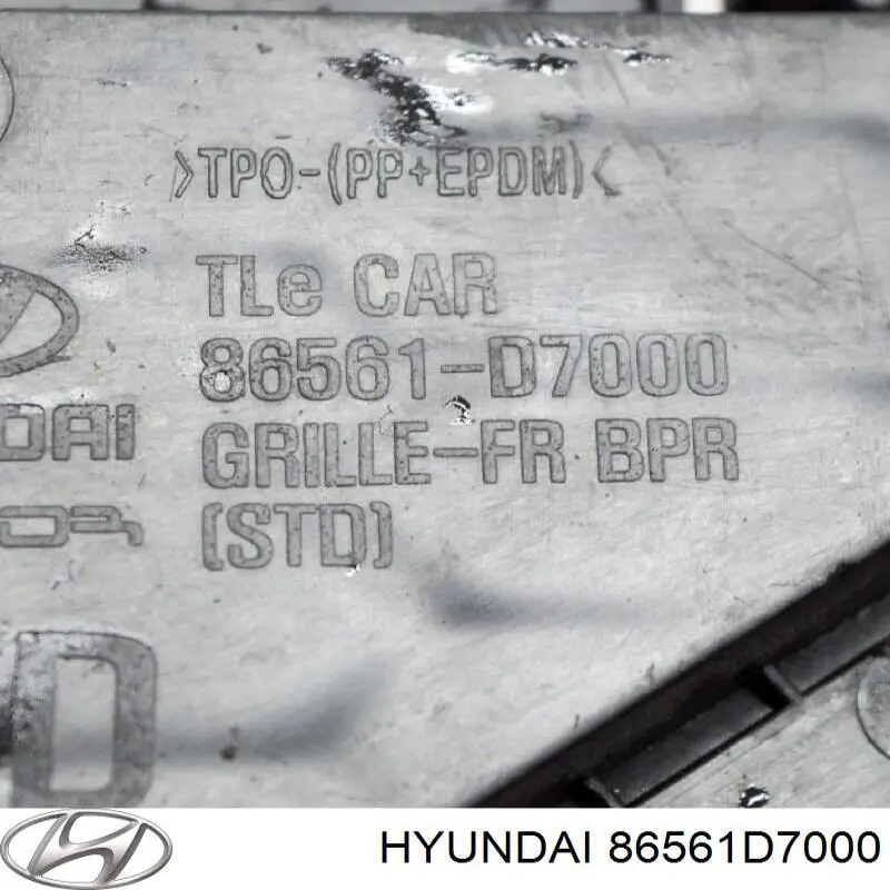 Rejilla de ventilación, parachoques delantero, inferior para Hyundai Tucson (TL)