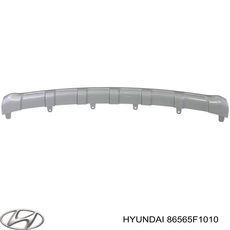 86565F1010 Hyundai/Kia listón embellecedor/protector, parachoques delantero central