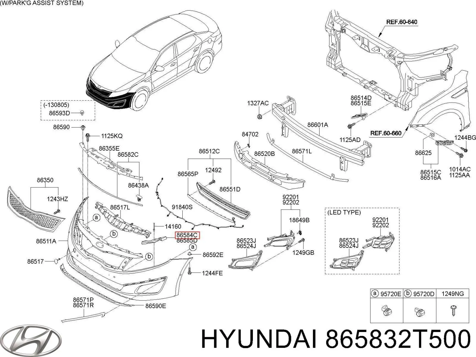 865832T500 Hyundai/Kia soporte de parachoques delantero izquierdo