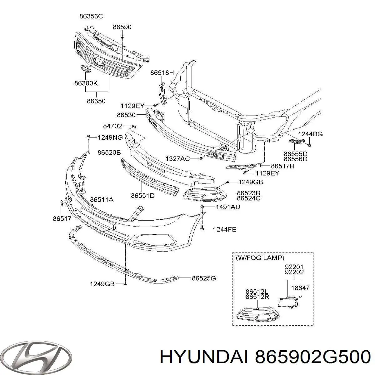 865902G500 Hyundai/Kia alerón delantero