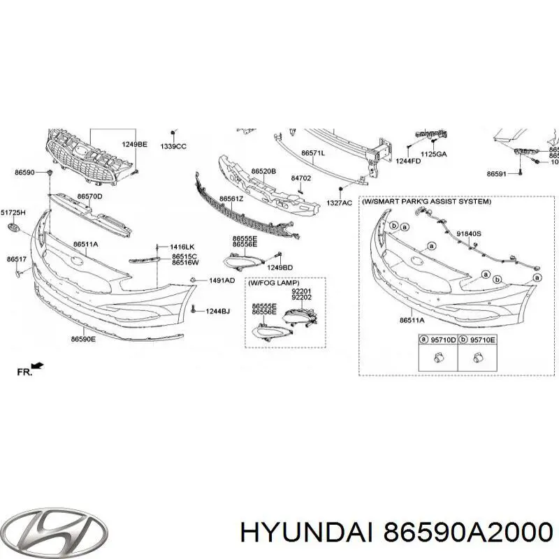 86590a2000 Hyundai/Kia alerón delantero