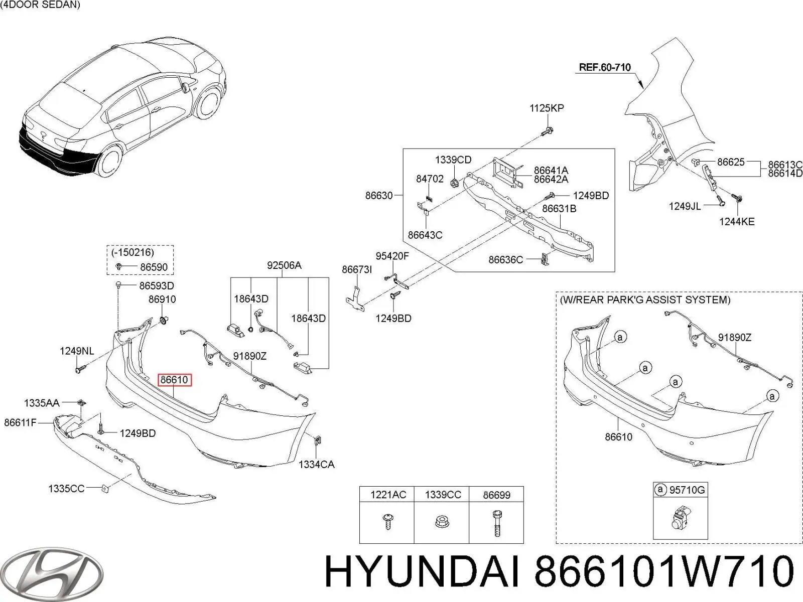 Comprar 866101W710 Hyundai/Kia Parachoques